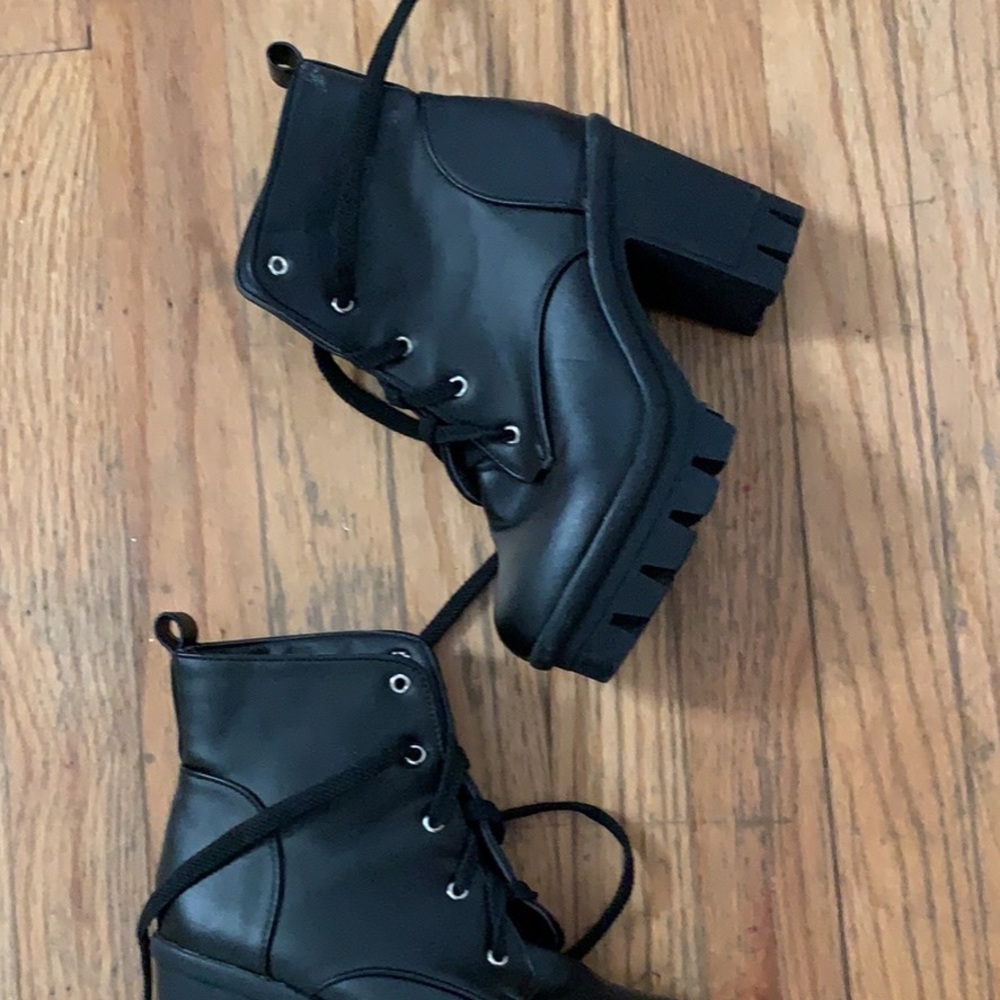 Chunky heel combat booties